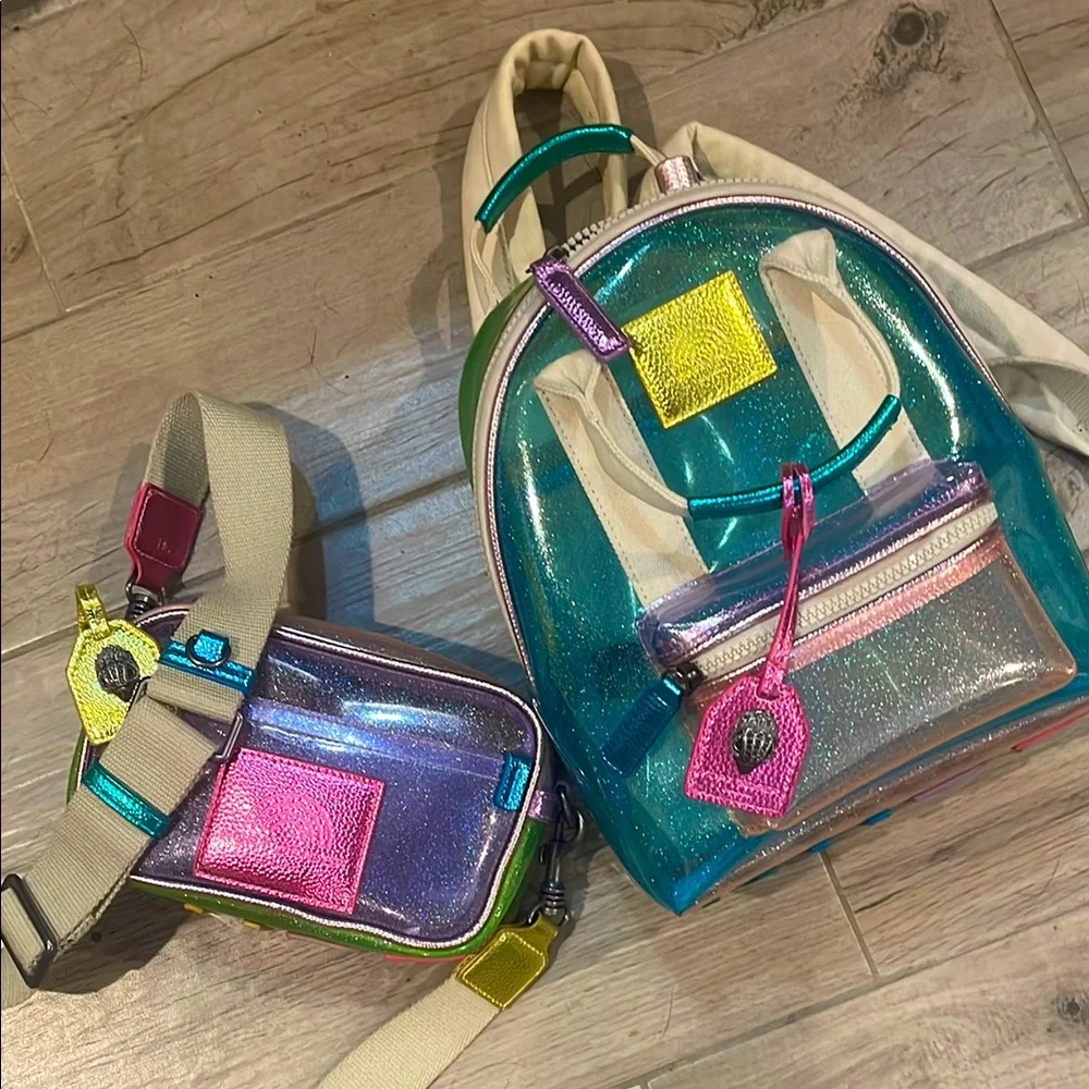 2 set KURT GEIGER Transparent Backpack and Crossbody.. barely used, like new - Picture 6 of 12